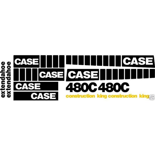 Aftermarket Whole Decal Set for Extendahoe Fits Case 480C Construction King Backhoe Loader DECALSET480C - main